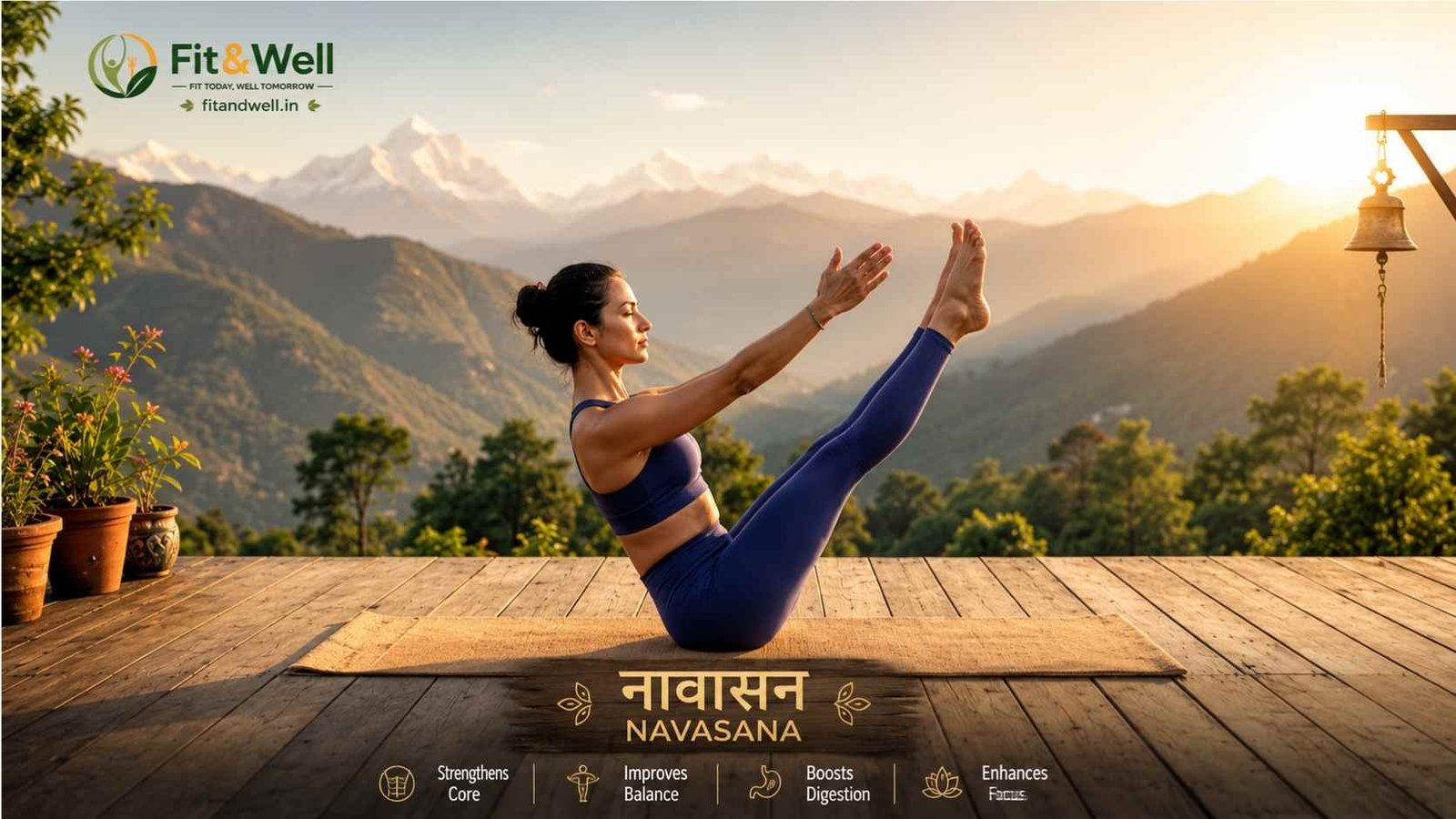 Phalakasana (Plank Pose) performed outdoors to build core strength, improve posture, and support weight loss through a full-body yoga workout.