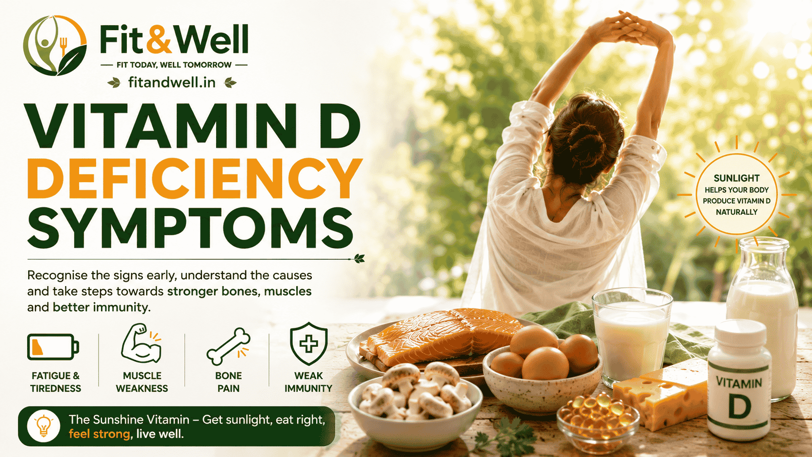 Read more about the article Vitamin D Deficiency Symptoms: Early Signs, Causes, Diagnosis & Treatment