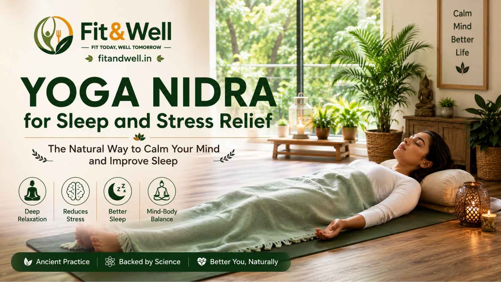 Read more about the article Yoga Nidra for Sleep and Stress Relief: Benefits, Science & Guide