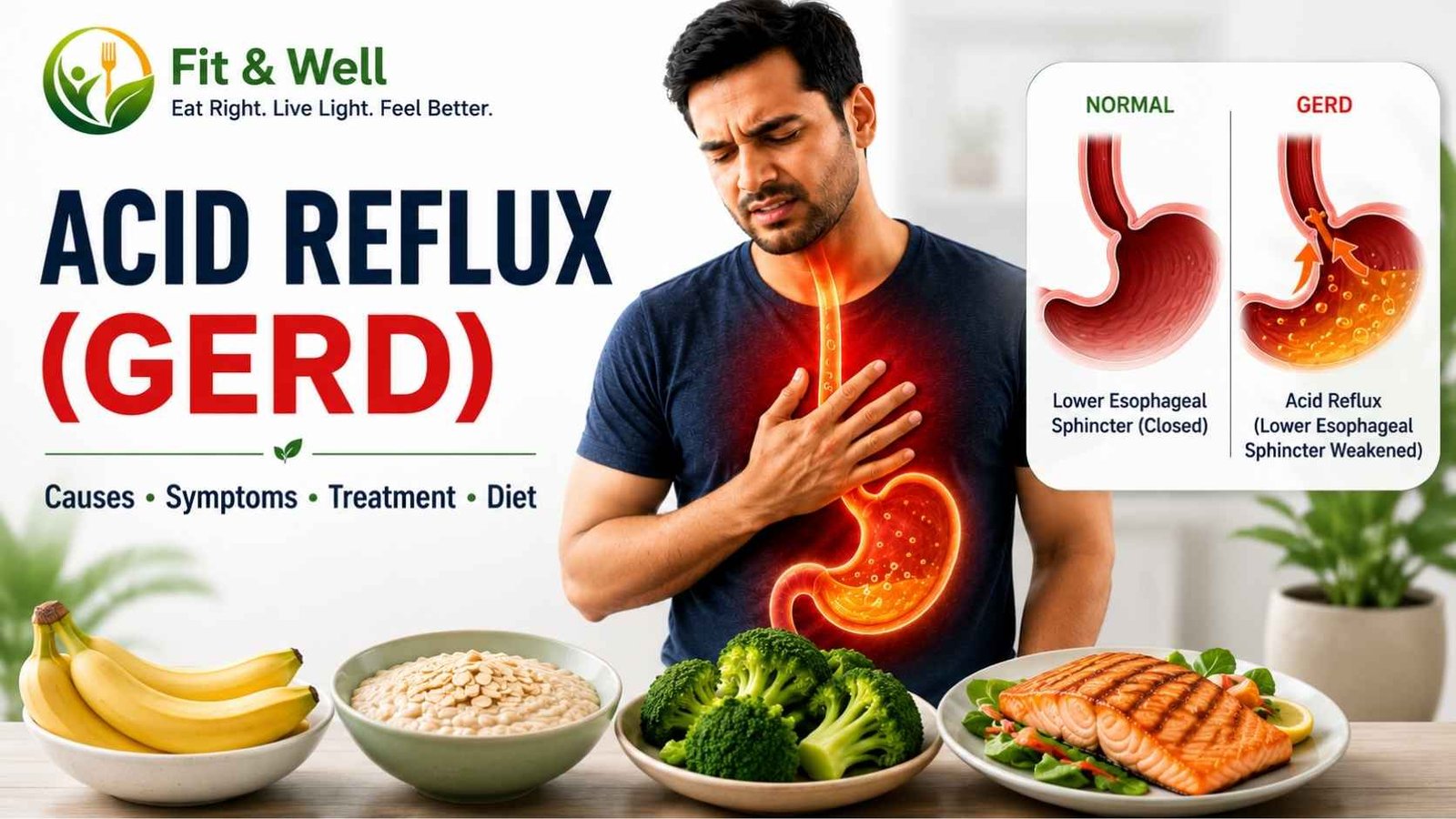 You are currently viewing Acid Reflux and GERD: Causes, Symptoms, Treatment and Diet