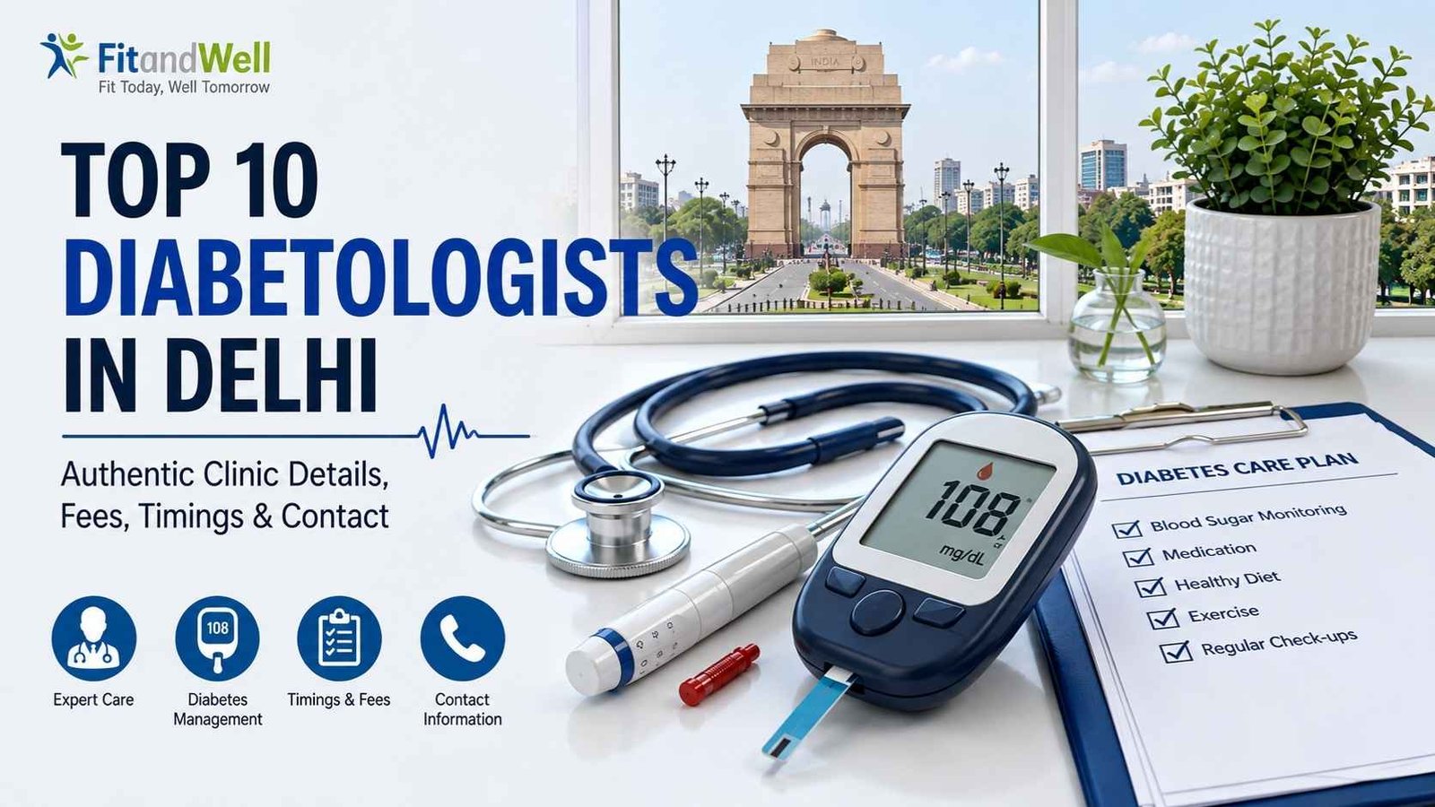 Read more about the article Top 10 Diabetologists in Delhi: Verified Clinic Details, Fees, Timings and Contact (2026)